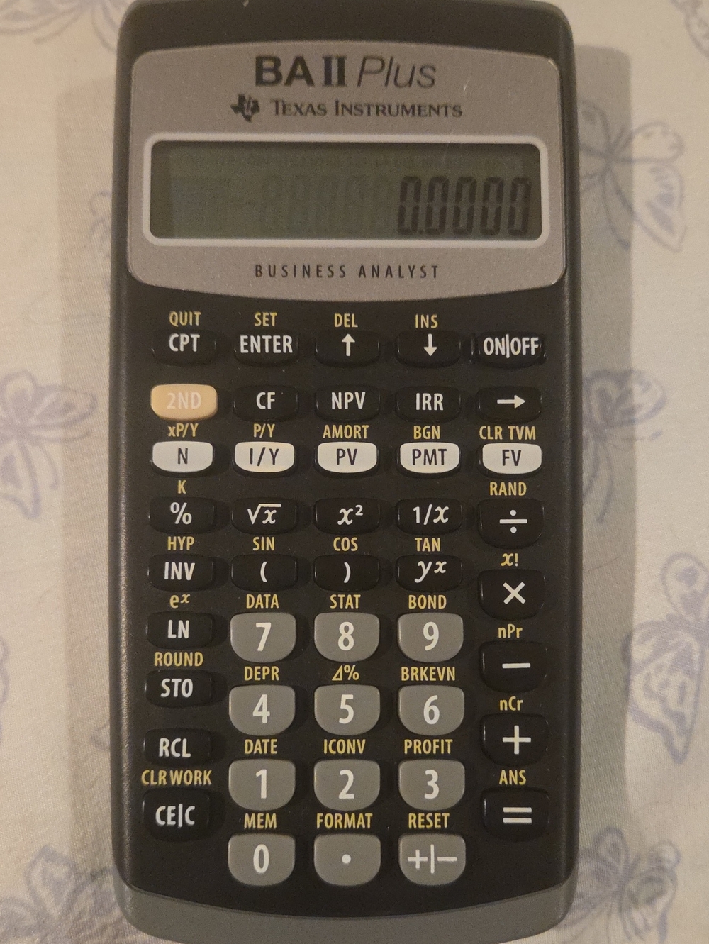 Texas Instruments BA II Plus Calculator - Black and Light Gray